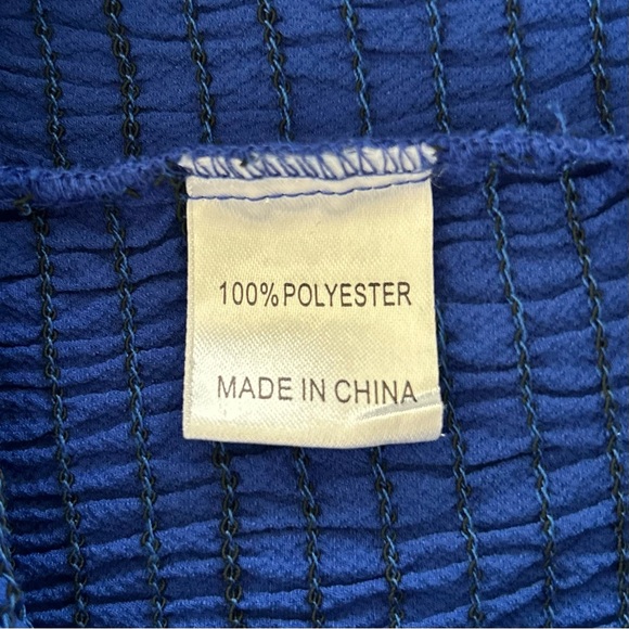 LF Seek The Label Smocked Strapless Ruffled Hem Bodycon Mini Dress, Royal Blue S - Picture 7 of 7